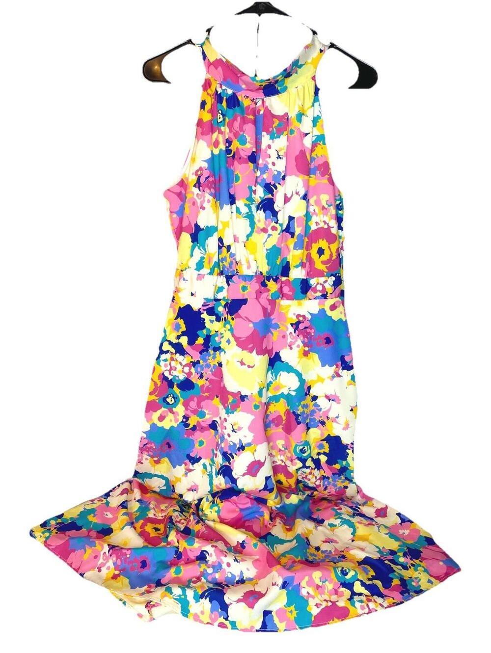 Colorful Floral Sleeveless Summer Dress